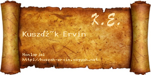 Kuszák Ervin névjegykártya