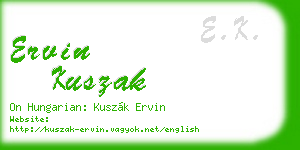 ervin kuszak business card